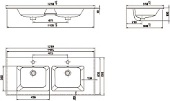 Opadiris Мебельная раковина Cerastyle Ibiza 121 2 чаши – фотография-3